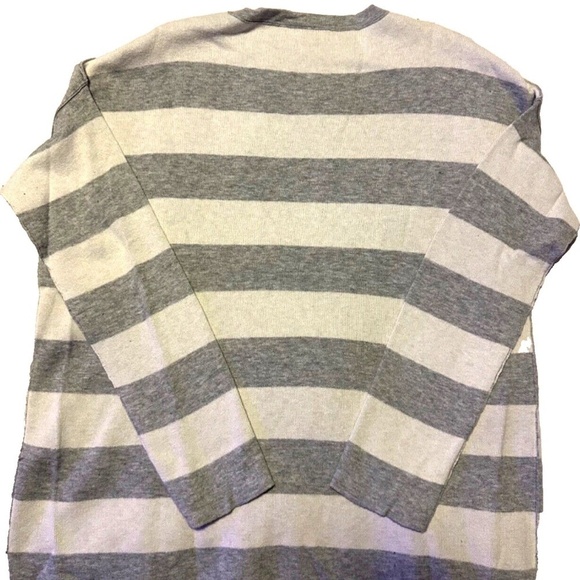 Eileen Fisher‎ Long Sleeve Knit Sweater/Shirt; Charcoal/Grey Stripes; Size XXS - Picture 2 of 3